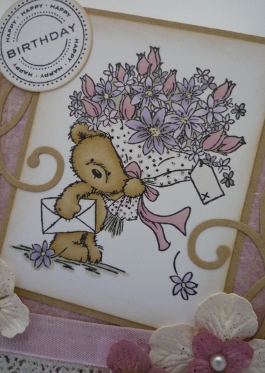 stepper teddy with flowers cu